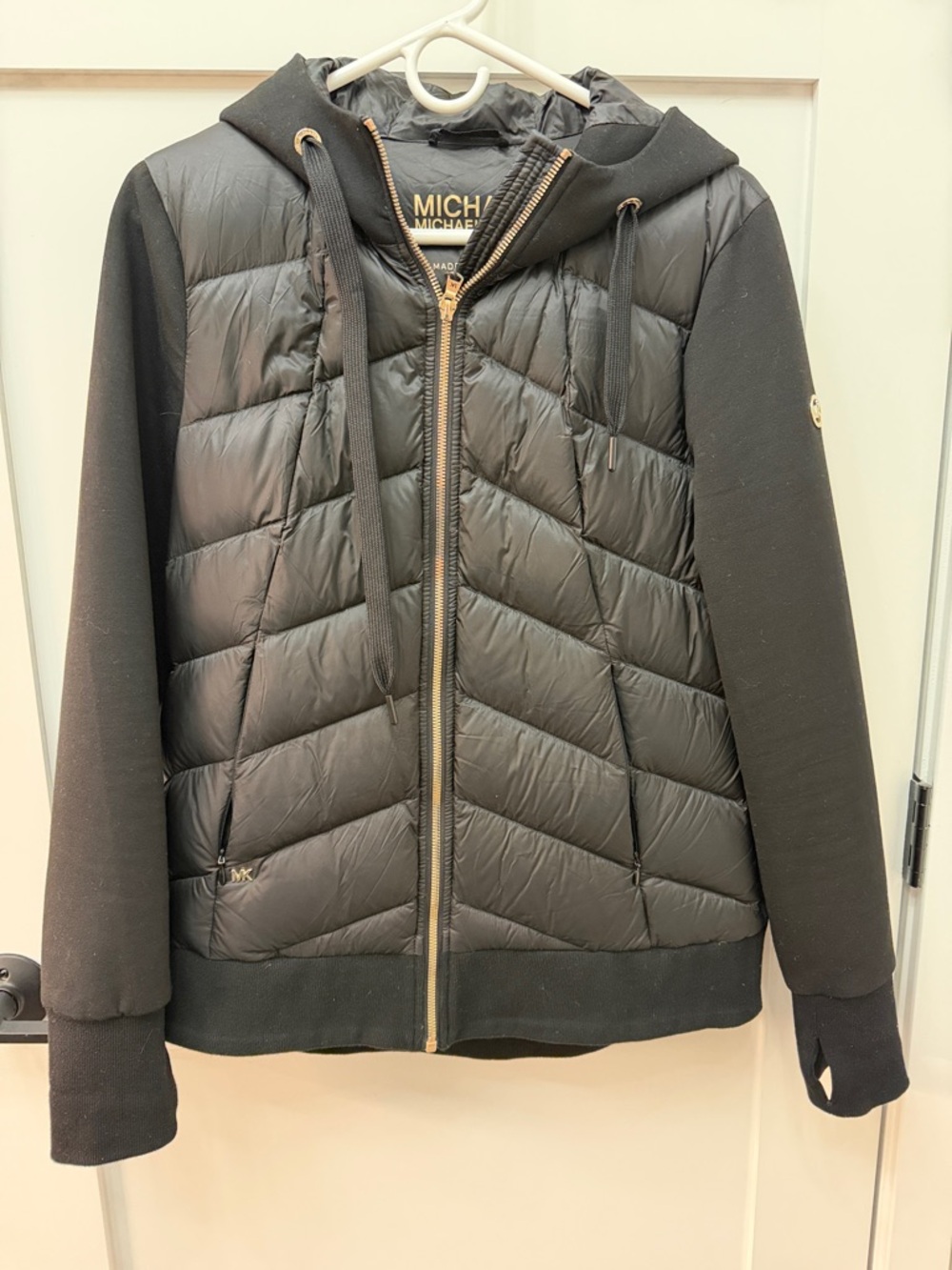 Michael Kors Black Quilted Hooded Puffer Jacket